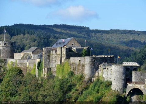 Bouillon fortified castle and falconry show
